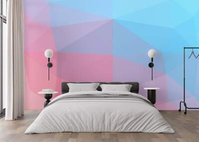 Light Blue, Red vector low poly texture. Wall mural