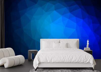 Light BLUE vector polygonal background. Wall mural