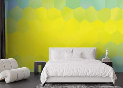 Light Green, Yellow vector pattern with colorful hexagons. Wall mural