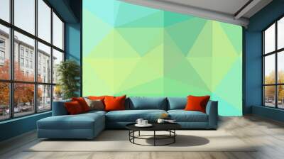 Light Green, Yellow vector polygon abstract backdrop. Wall mural