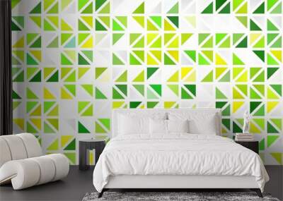 Light Green, Yellow vector seamless texture in triangular style. Wall mural