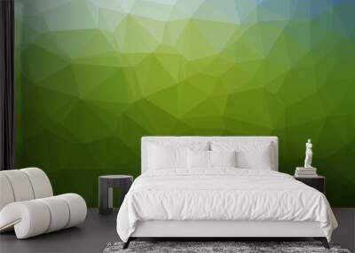 Light Green vector low poly texture. Creative illustration in halftone style with gradient. Template for a cell phone background. Wall mural