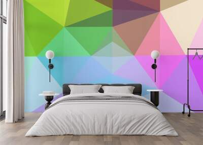 Light Multicolor, Rainbow vector polygon abstract background. An elegant bright illustration with gradient. New texture for your design. Wall mural