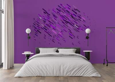 Light Purple vector pattern with narrow lines. Wall mural