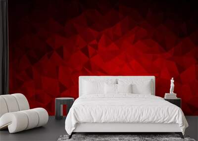 Light Red vector triangle mosaic cover. Wall mural