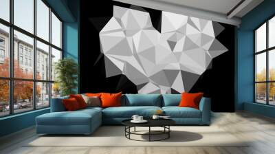 Light Silver, Gray vector triangle mosaic cover. Wall mural