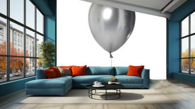 Big helium inflatable latex clear silver balloon for decorations on birthday wedding corporative party isolated on white  Wall mural