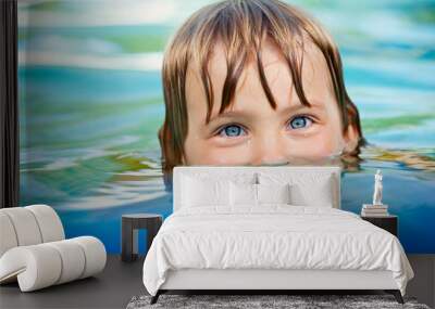 child in a pool Wall mural