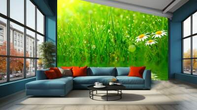 green grass bacground Wall mural