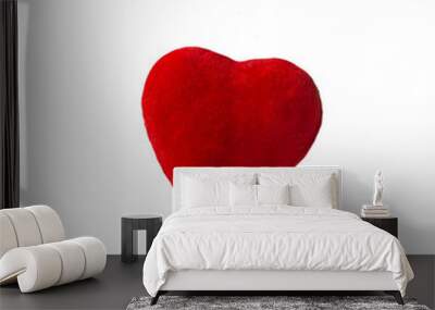 red velvet heart on white background, relationship, dating and party concept. isolated on white. Wall mural