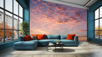 Beautiful dramatic scenic after sunset sky background after sunset Wall mural