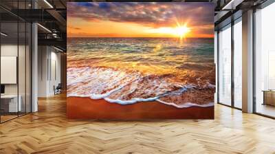 Calm ocean during tropical sunrise Wall mural