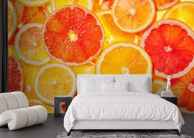 Colorful citrus fruit slices  Wall mural