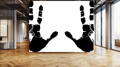 Vector hand prints. Wall mural