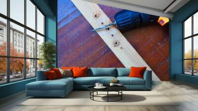 The screwdriver and drill works Wall mural