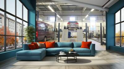 Interior of a car repair station Wall mural