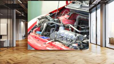 The image of a car engine compartment Wall mural