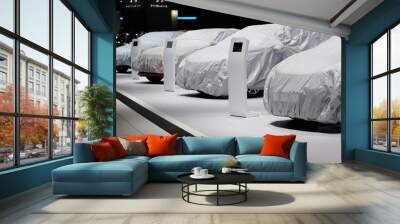 The image of cars in a showroom Wall mural