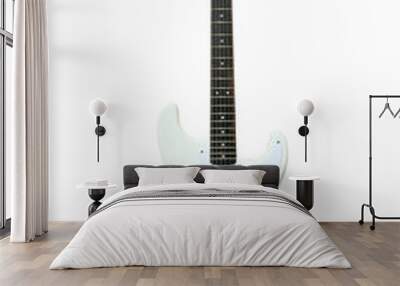 The image of white electric guitar under the white background Wall mural