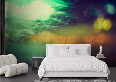 Abstract circular bokeh background of night light Wall mural