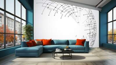 Abstract technology globe Wall mural