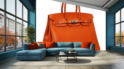 Women's orange leather handbag Wall mural