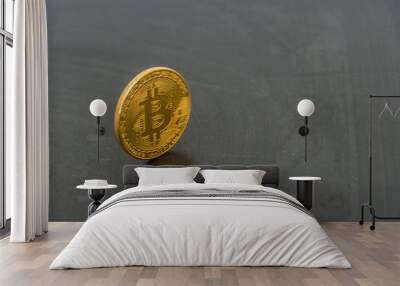 bitcoin on black background Wall mural