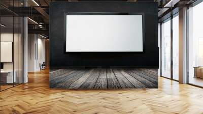 A large television screen, tv, dark background, black wall Wall mural