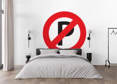 Do not park here - parking ban sign Wall mural