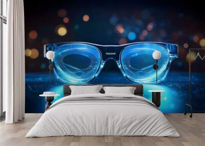 Glasses with a blue light filter  Wall mural