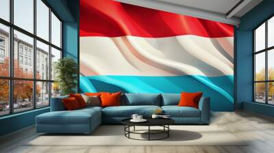 Luxembourg national flag waving  Wall mural