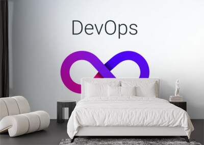 DevOps icon. software development - Dev and IT operations - Ops . loop eight logo for software technology companies. bright gradient icon Wall mural