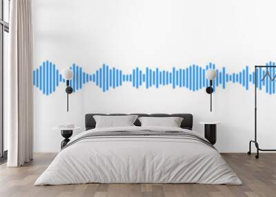 seamless sound waveform pattern for radio podcasts, music player, video editor, voise message in social media chats, voice assistant, recorder. vector illustration Wall mural