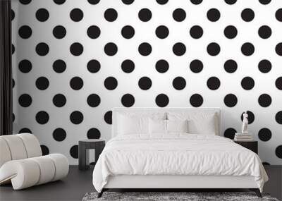 white mesh pattern. seamless Polka dot background. vector texture for note or notebook. black sheet paper Wall mural