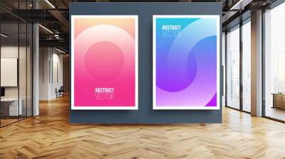 Abstract cover templates with soft gradient circles. Futuristic backgrounds with dynamic circle shapes and fluid colors for your graphic design. Vector illustration. Wall mural