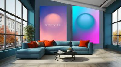 Blurred spheres. Futuristic abstract blurred backgrounds with soft color gradient round shapes. Vector illustration. Wall mural