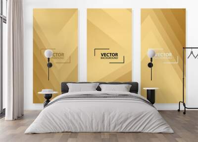 Set of abstract dynamic luxury backgrounds with modern gold gradient pattern. Vector illustration. Wall mural