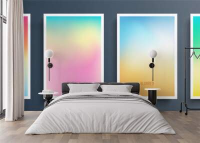 Summertime colors blurred backgrounds with soft color gradient for your Summer season creative graphic design. Vector illustration. Wall mural