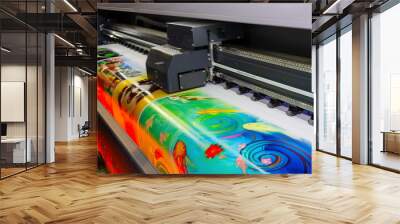 Large format printing machine in operation. Industry Wall mural