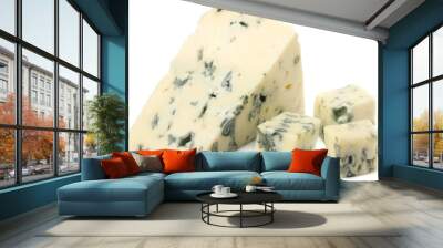 blue cheese isolated on a white background Wall mural