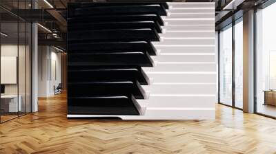 Classical piano black and white keybord background. Wall mural