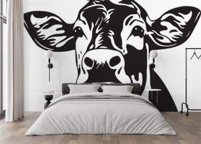 Cow head Vector Illustration, SVG Wall mural