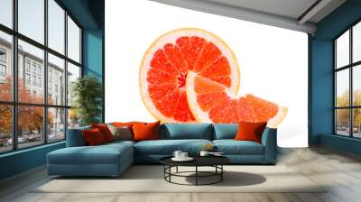 Fresh grapefruit on white background. Wall mural