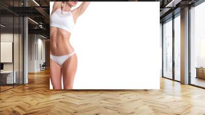 Slim and sporty female body, diet concept Wall mural