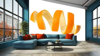 fresh orange peel isolated on white background Wall mural