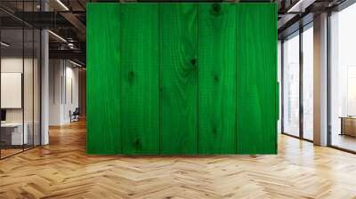 Green wood texture backgrounds. Abstract background, empty template. Wall mural