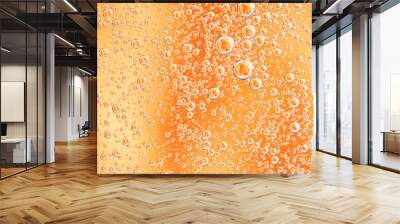 Yellow and orange bubbles, drops of oil in water Wall mural