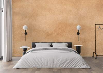 Light beige matte background of suede fabric, closeup. Velvet texture of seamless sand leather Wall mural