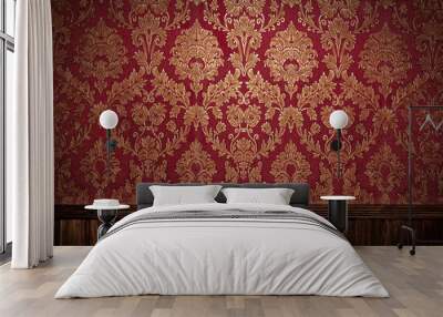 Red retro interior Wall mural