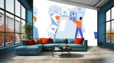 Personal data protection vector illustration. Personal data protection requires implementation robust technology and controls Confidentiality is key aspect personal data protection Ensuring privacy Wall mural